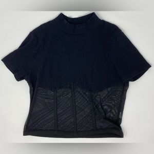 Half Mesh Corset Top
